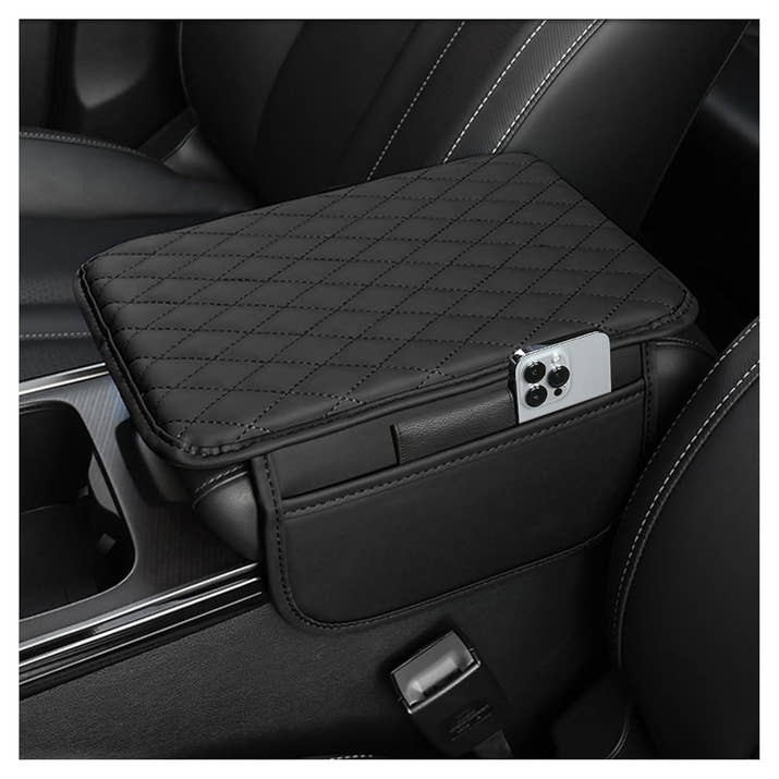 Car Armrest Cushion with Pockets