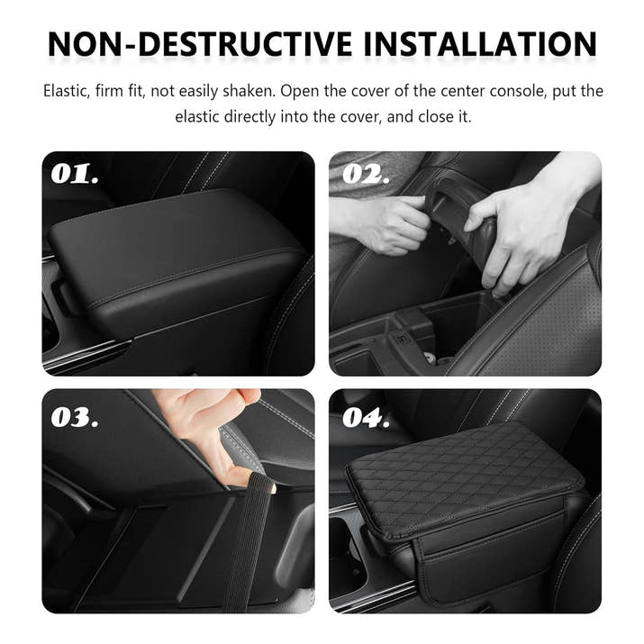 Car Armrest Cushion with Pockets