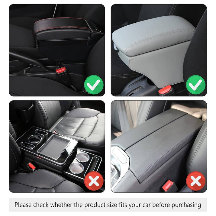 Car Armrest Cushion with Pockets