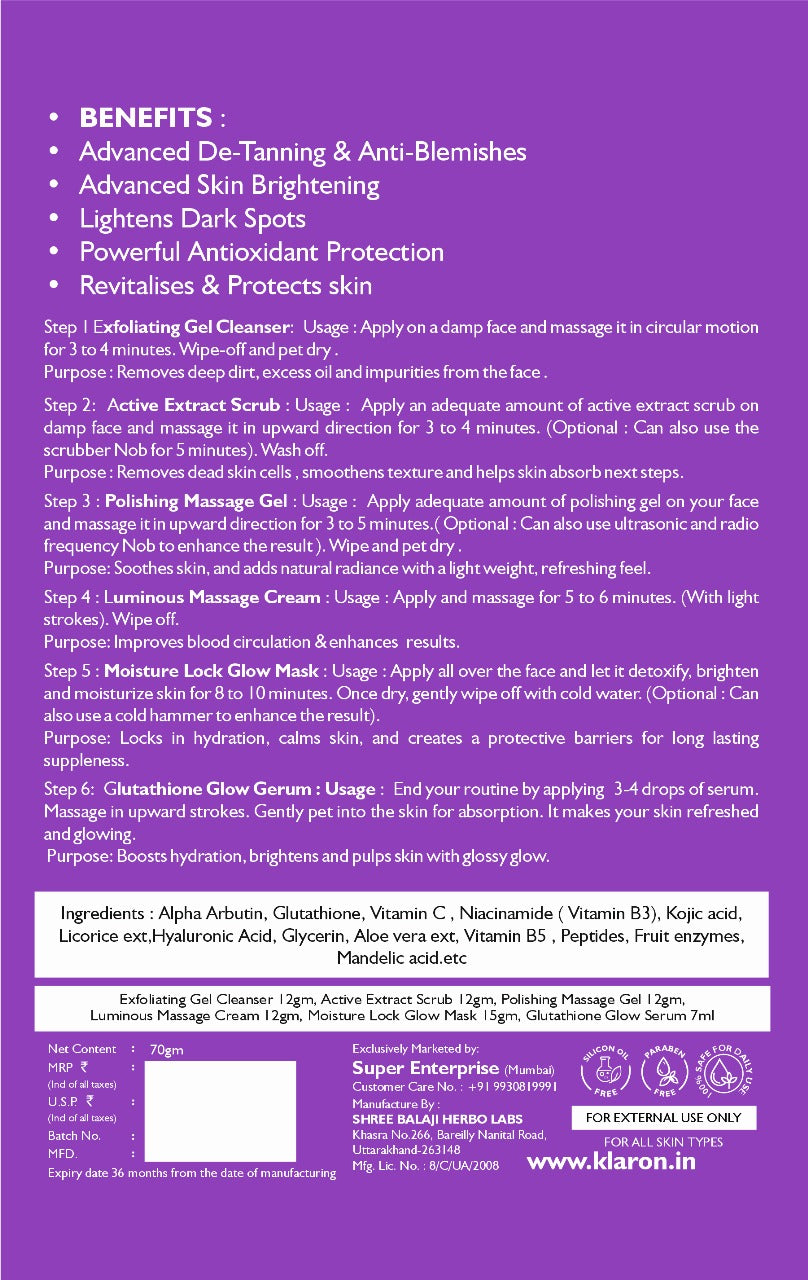 Klaron Korean Facial Treatment Packs