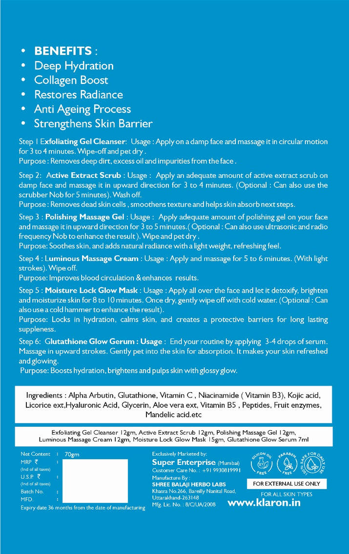 Klaron Korean Facial Treatment Packs