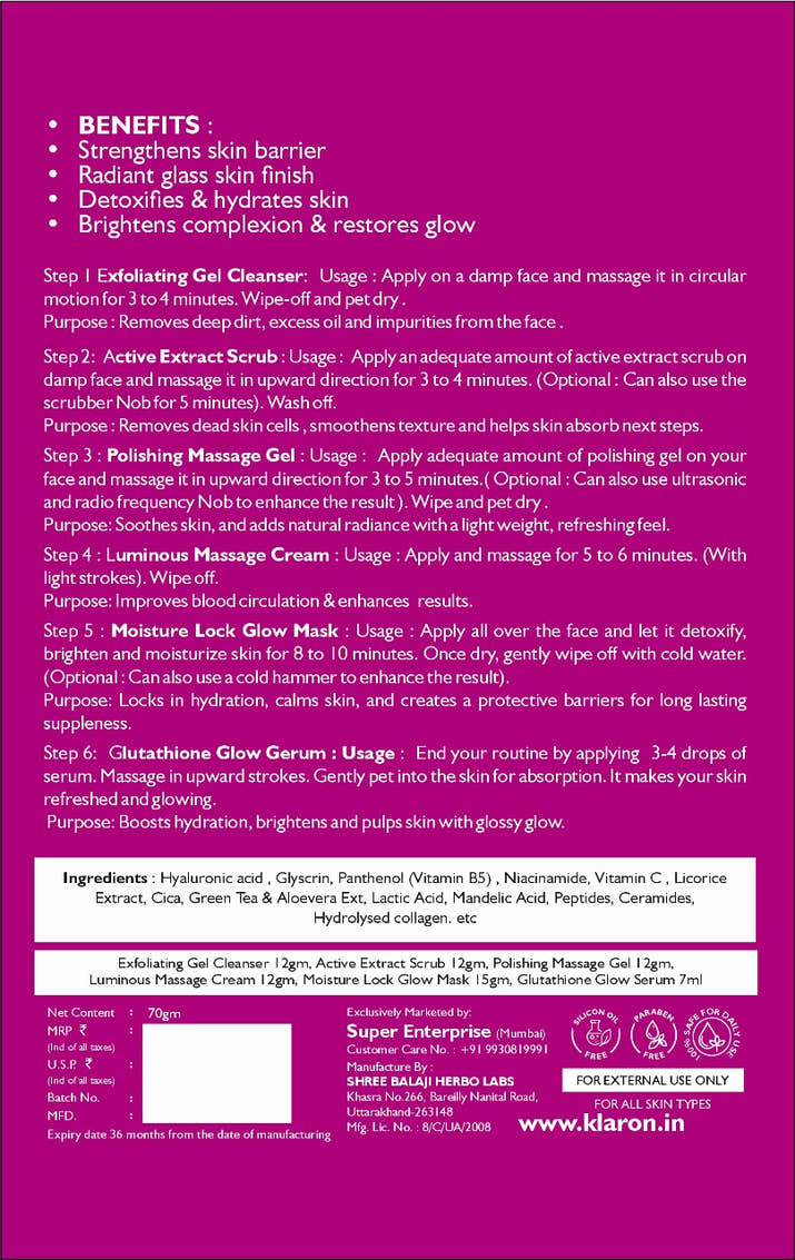 Klaron Korean Facial Treatment Packs