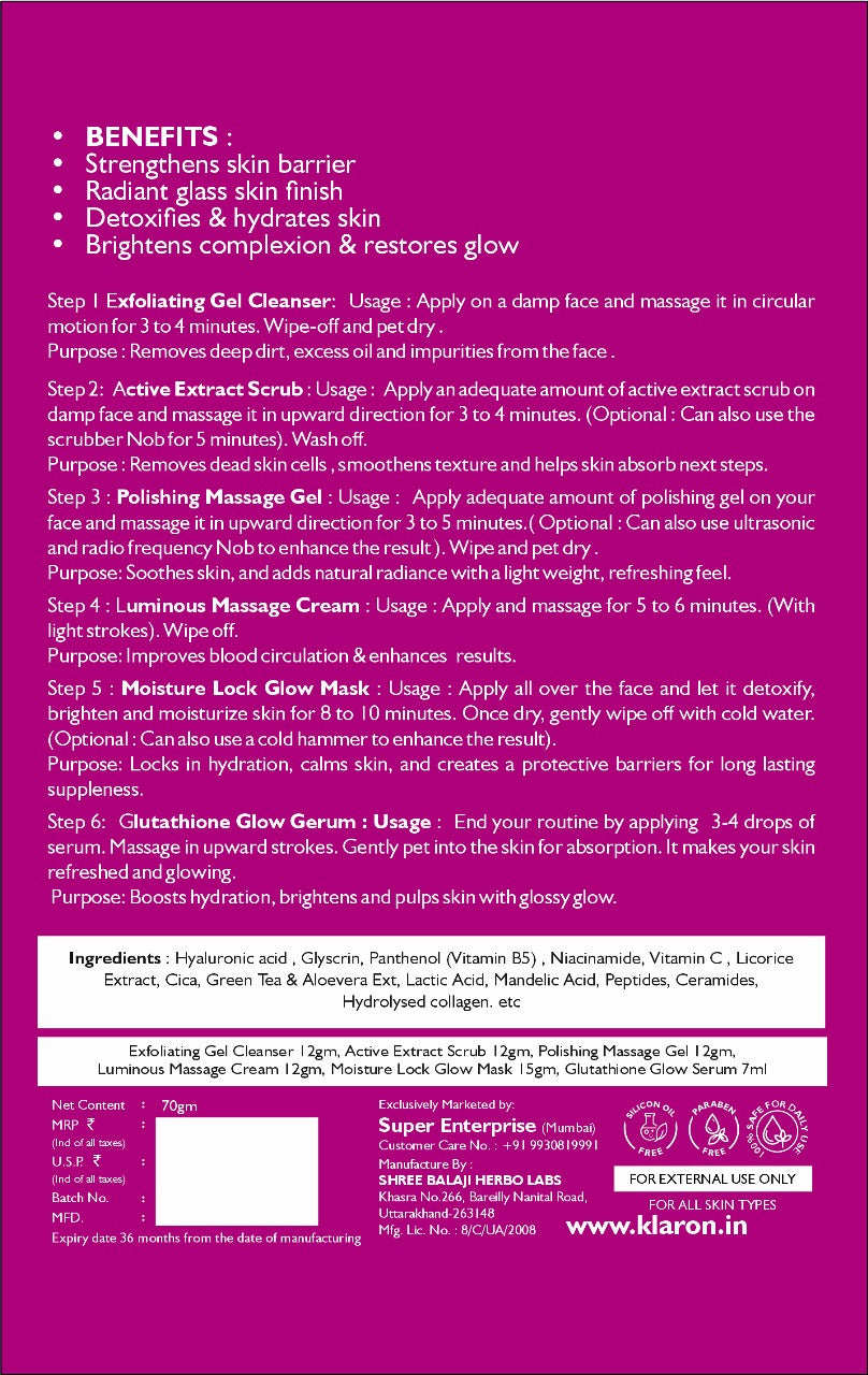 Klaron Korean Facial Treatment Packs